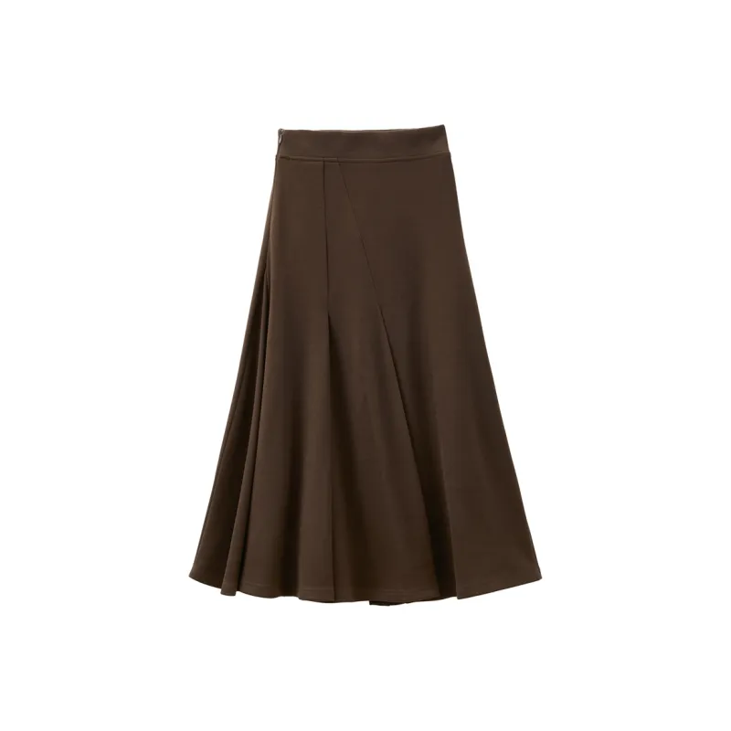 UNIQLO Casual Long Skirts Women's 87 Ebony Brown-0