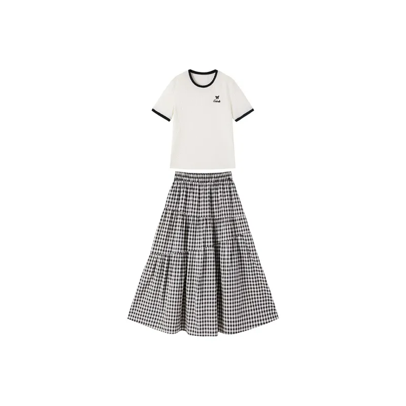 XIANGYING Skirt Set Women's Black-0