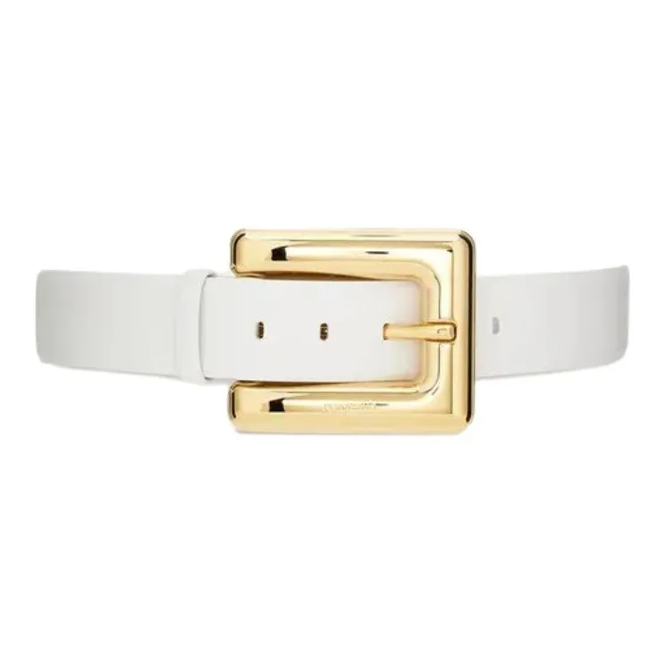 FERRAGAMO Leather, Calfskin Leather Belts Unisex White 4CM-0