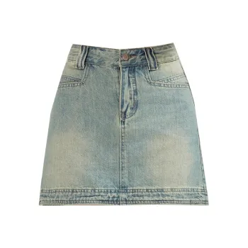 Enhanced Denim Short Skirts Women's Nostalgic Blue