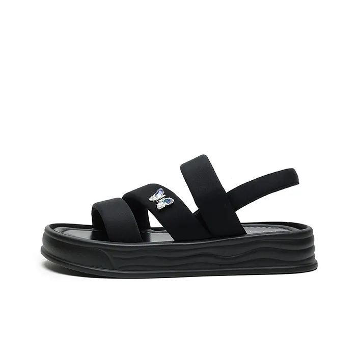 JOSINY One Strap Sandals Women's Black-0