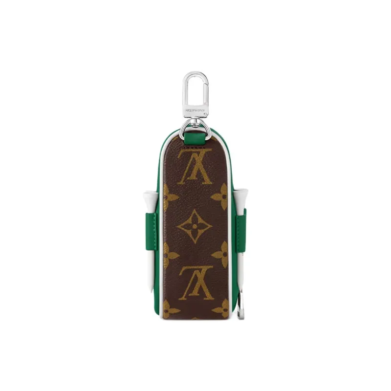 LOUIS VUITTON Leather Monogram Coated Canvas Bag Accessory Unisex Brown & Green-0
