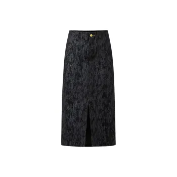 KARL LAGERFELD FW24 Casual Long Skirt Women's Navy Blue