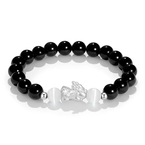 Central Fashion Obsidian Jade Bracelet, Good Luck Unisex-0