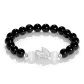 999 Fine Silver-Chinese Auspicious Animal Blessing Fortune Beaded Bracelet[Black]