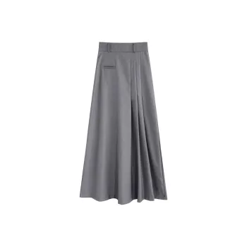 DGMZ Casual Long Skirts Women's Gray