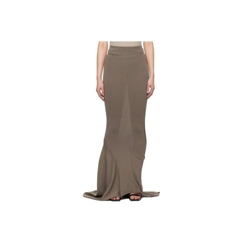 RICK OWENS/RO Casual Long Skirts Women's Charcoal Gray-0
