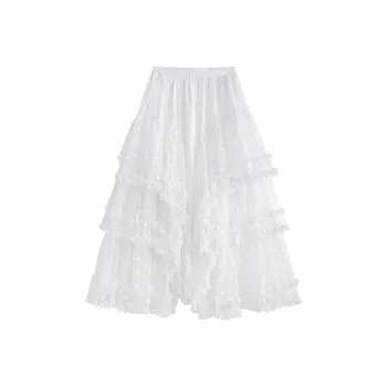 FLIM Casual Long Skirt Women's White