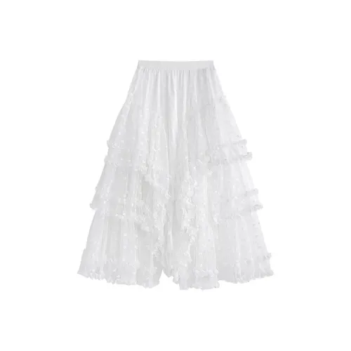 FLIM Casual Long Skirt Women's White