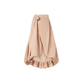 PINKO Bow Detailed Wide Taffeta Skirt