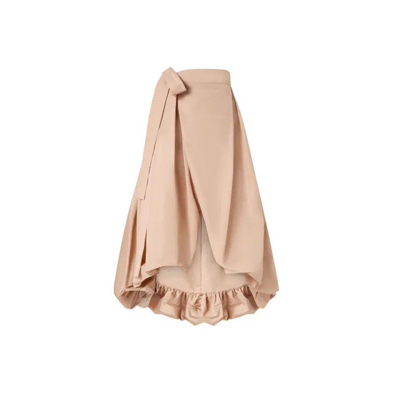 PINKO Bow Detailed Wide Taffeta Skirt-0