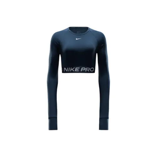 Nike Pro Women's Dri FIT Cropped Long Sleeve Top
