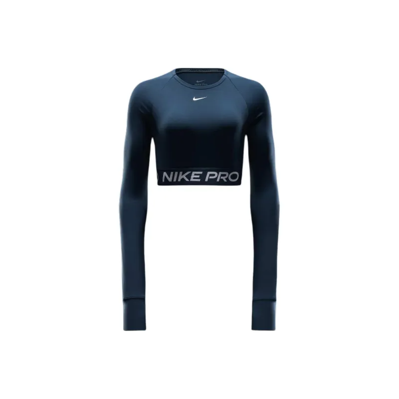 Nike Pro Women's Dri FIT Cropped Long Sleeve Top-0