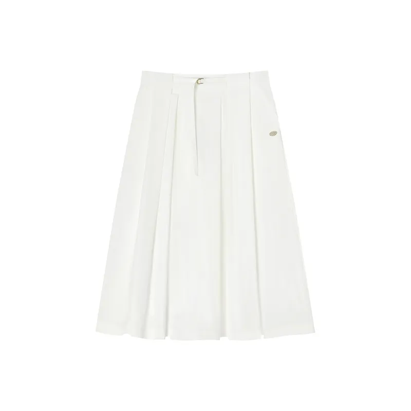 Teenie Weenie Casual Long Skirt Women's Ivory White-0