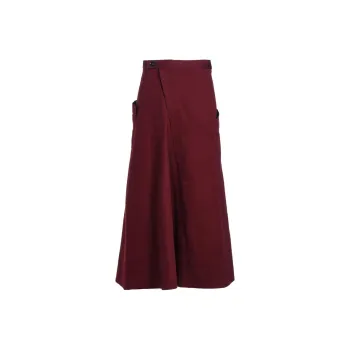 Yohji Yamamoto Casual Long Skirts Women's Bordeaux