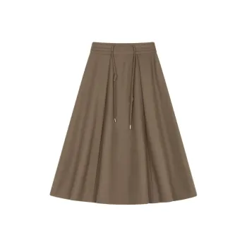 IHIMI Casual Long Skirt Women's Brown Green