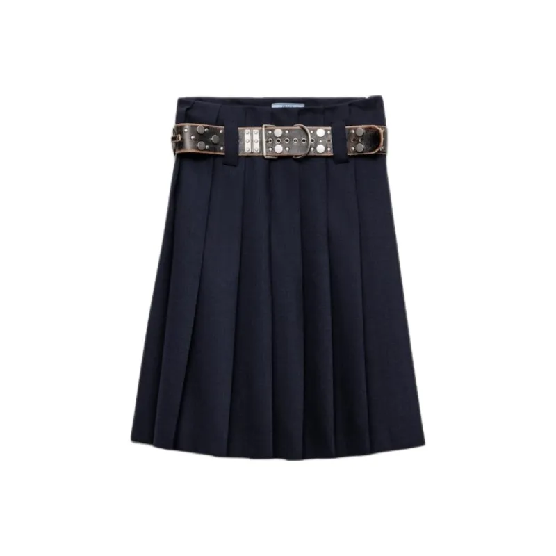 PRADA Casual Long Skirts Women's Blue-0