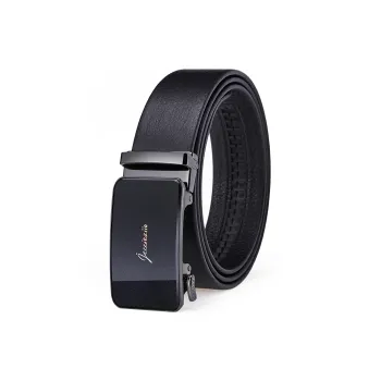 Jeccieziio Cow Leather Belts Men's Gunmetal Width 3.5CM Writing A Greeting Card