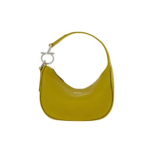 FERRAGAMO Cow Leather Hobo Bag Handbag Mini Women's Lemon Green