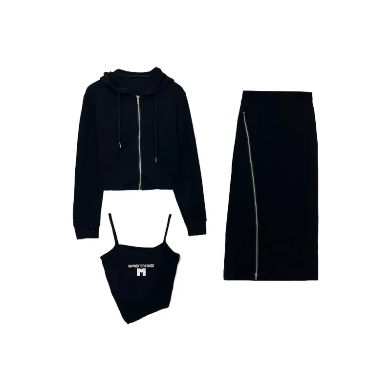 Icicofficial Skirt Set Women's Urban-Chic Black-0