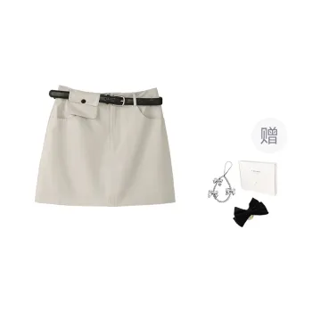 Fstudio Summer Korean Style Vintage Slimming A Line 100% Cotton Casual Short Skirts Women's