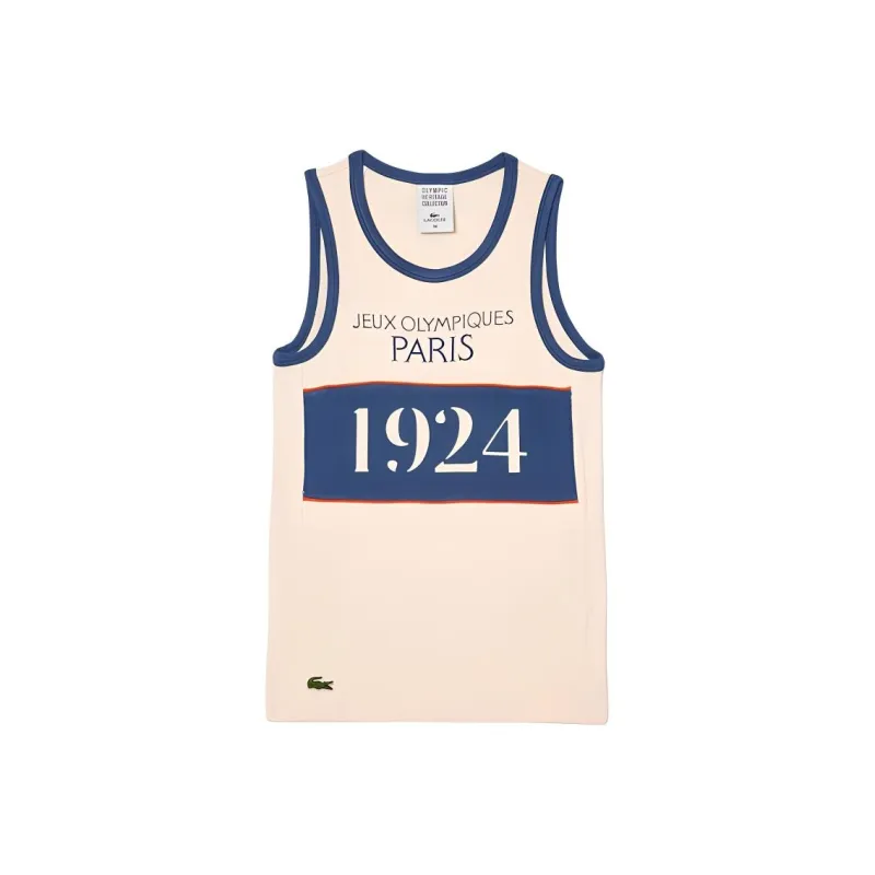 LACOSTE Olympic Co-branded Edition Sleeveless Sports Shirts Women's Beige-0