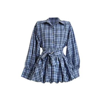 IQC Skirt Set Women's Blue Plaid