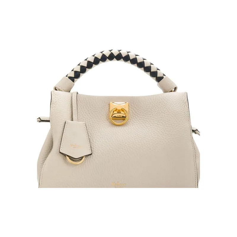 Mulberry Leather Handbag Small Size Women's Ivory White-3