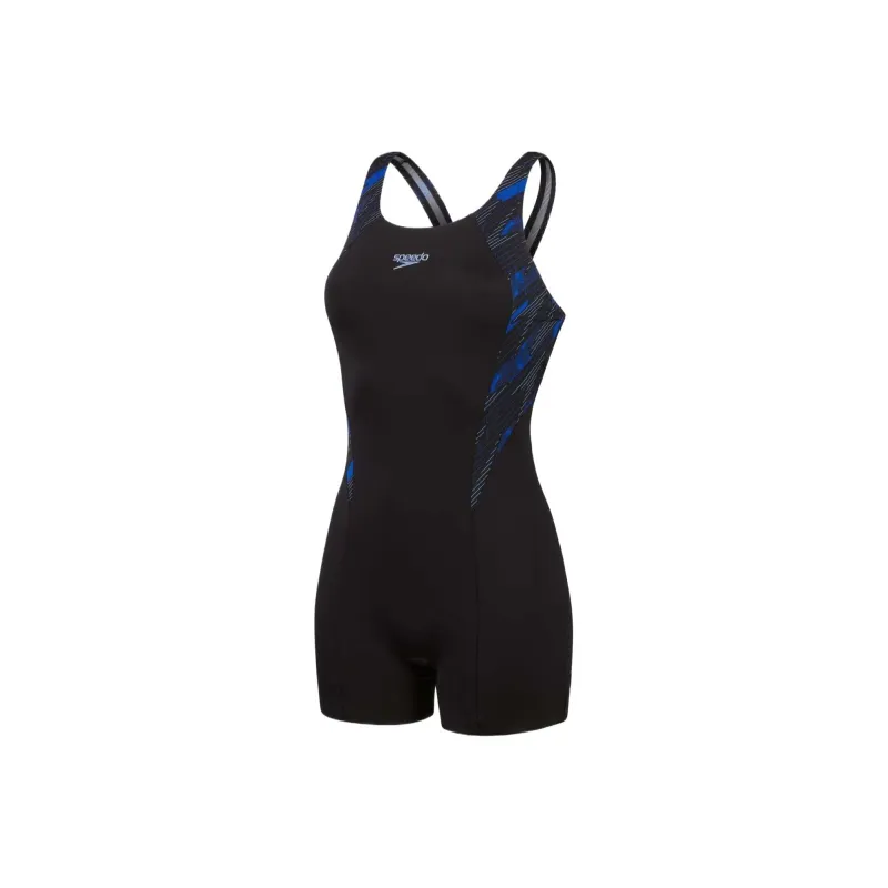 Speedo Women's HyperBoom Legsuit One-piece Swimsuit Women's Black-0