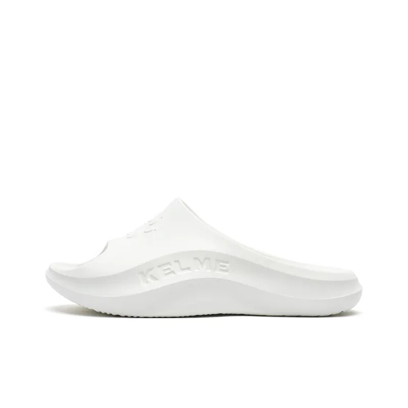 KELME Slip Resistant Abrasion Resistant Slide Slippers Unisex White-0
