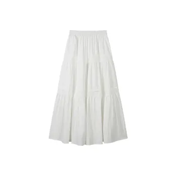 ERIRI Casual Long Skirt Women's White