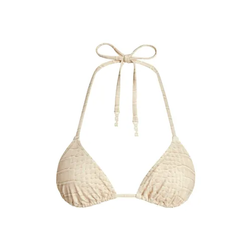 SKIMS SS25 SIGNATURE SWIM TRIANGLE BIKINI TOP Bikini Women's EGRET CROCODILE PRINT/White Egret Crocodile Print