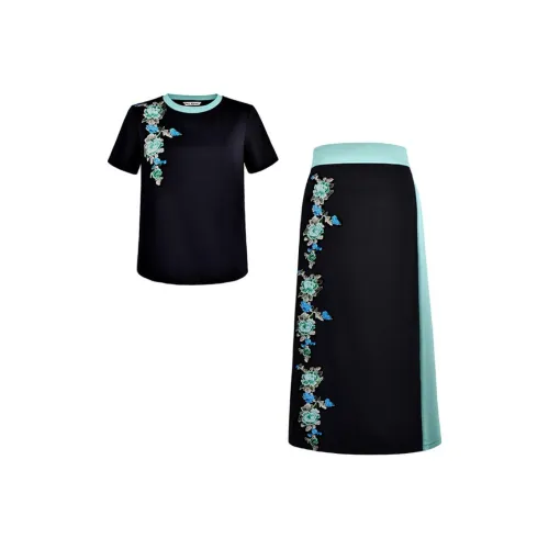 DIFFIE RIEGER Skirt Set Women's Obsidian Black
