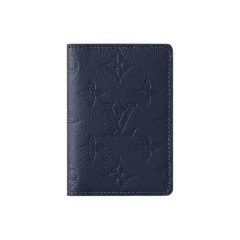 LOUIS VUITTON Embossed Calfskin Wallet Unisex Marine Blue