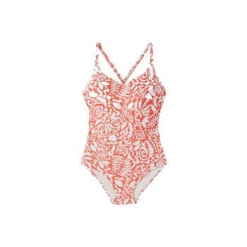 DECATHLON Lila Poly Red One piece Swimsuit Women's Orange