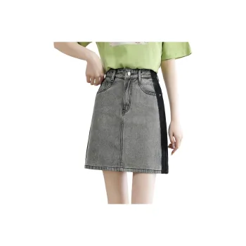 Mo Han Yi Mei Denim Short Skirts Women's Gray