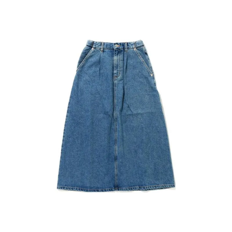L.L.Bean Casual Long Skirts Women's Blue-0