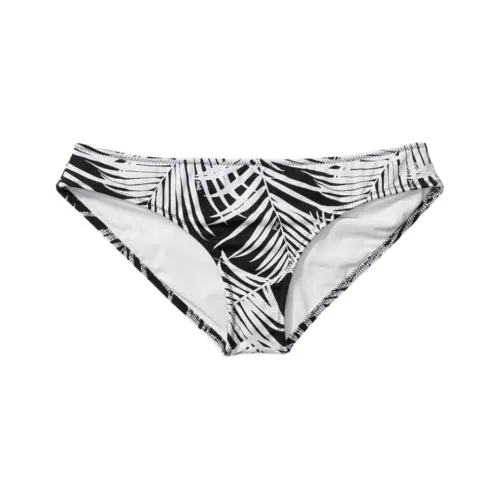 Victoria's Secret Swimming Shorts Women's Black And White Leaves