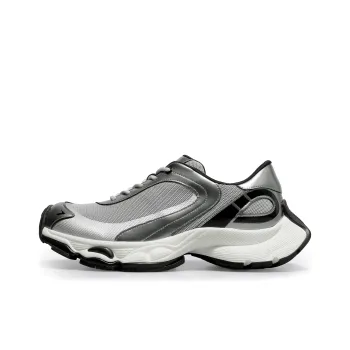 Desai Chunky Sneakers Men Low Top Silver, Black, Black Silver