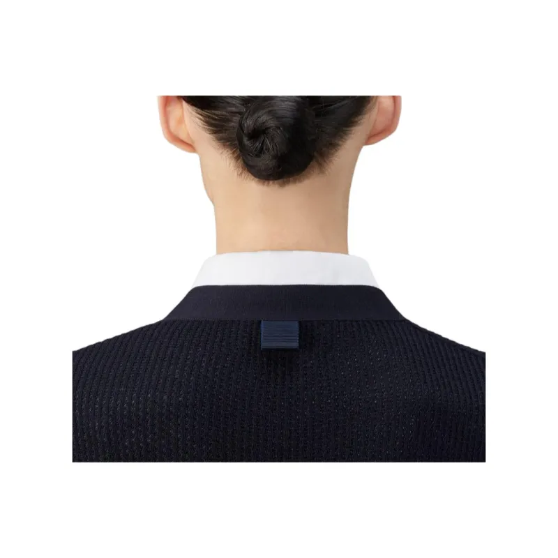 THOM BROWNE V neck Virgin Wool Cardigan-3