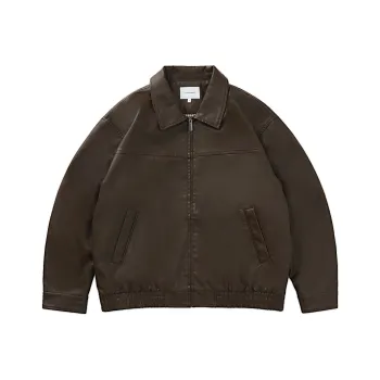 714STREET Leather Jacket Thickened Puffer Jacket Unisex
