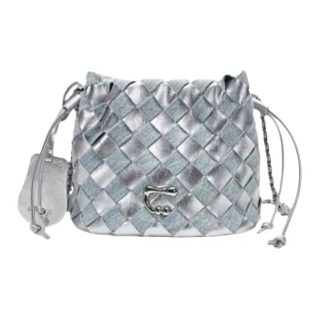 OTA PU Bucket Bag, Shoulder Bag, Crossbody Bag Women's Silver