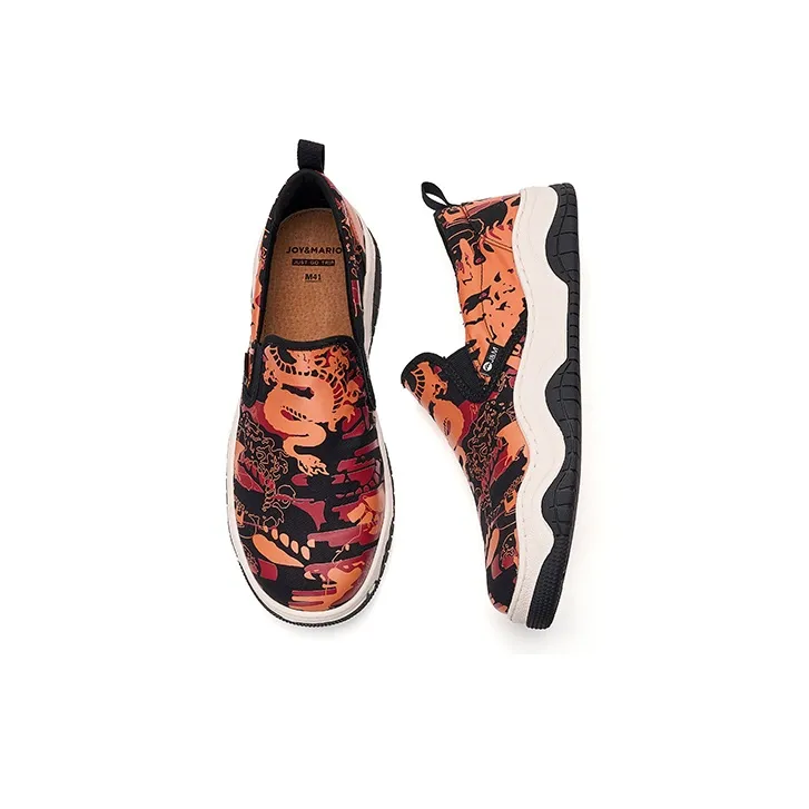 Joy&Mario Low Top Casual Shoes Men's Orange-2