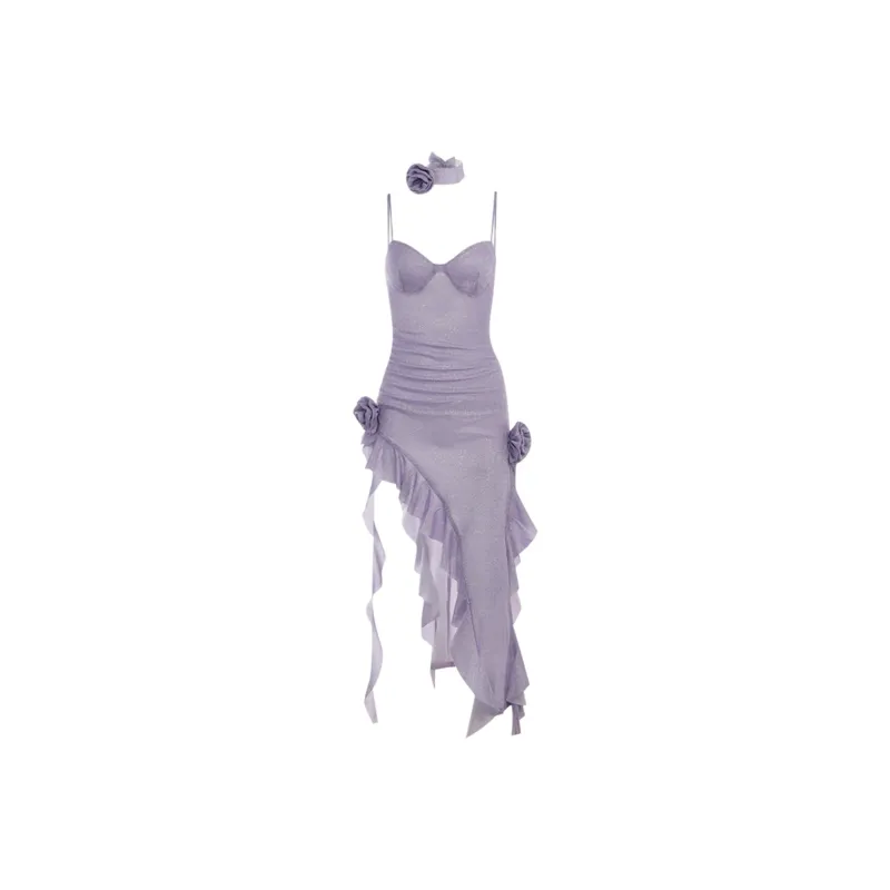 FLIM Slip Dresses Women's Purple-0