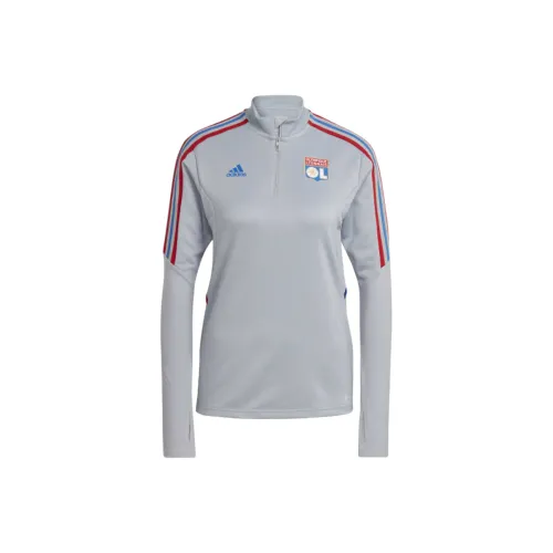 Adidas OLYMPIQUE LYONNAIS TIRO 21 TRAINING TOP Soccer Jerseys Women's Halo Silver