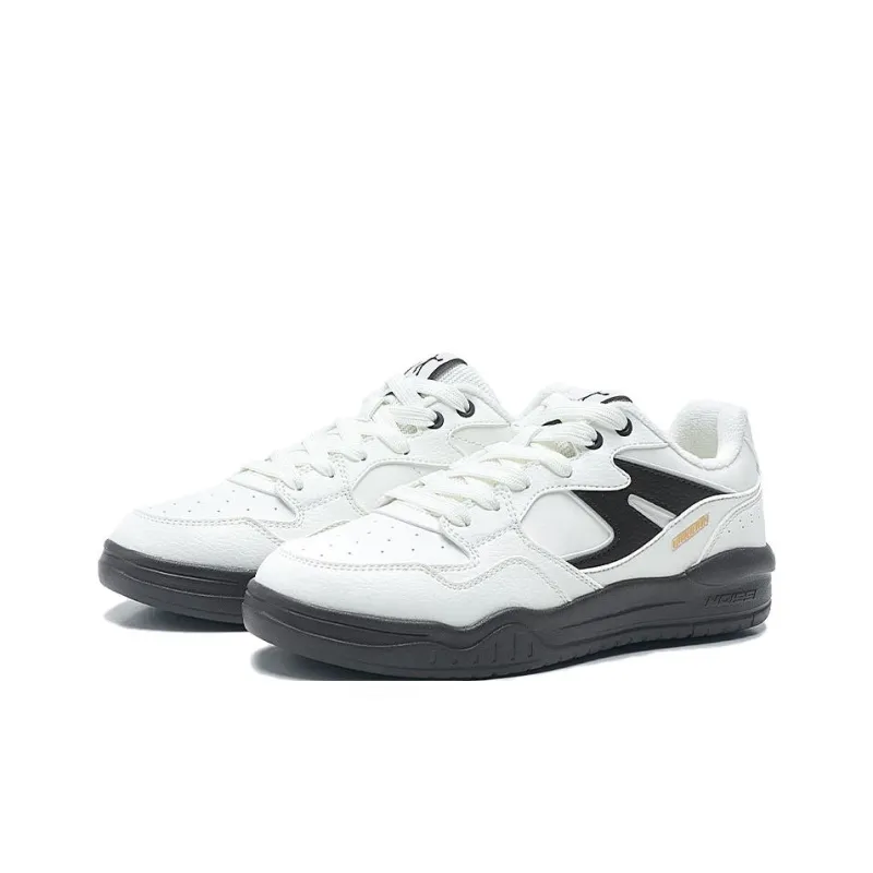 QIAODAN Dry Anti Slip Wear Resistant Low Top Skateboard Shoes Women's White Black-2