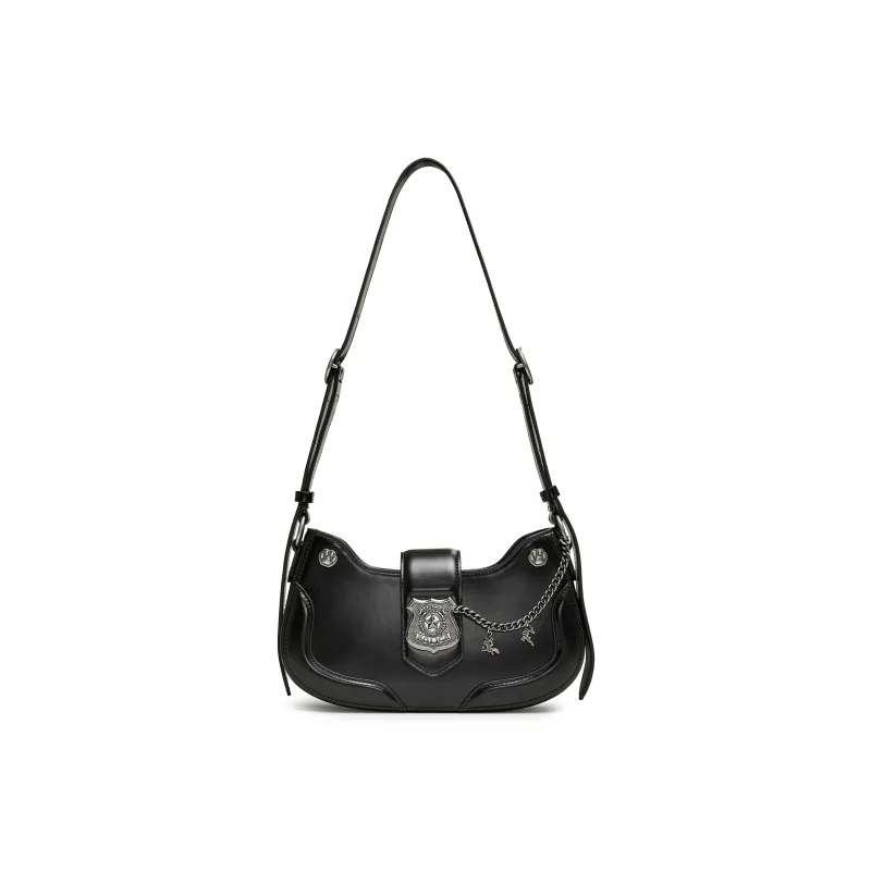 Teenmix X Disney, Collaboration Artificial Leather Shoulder Bag Medium Size Unisex Truffle Black-0