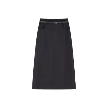 IHIMI Casual Long Skirt Women's Dark Gray