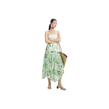 NAWEI Casual Long Skirts Women's Mint Green