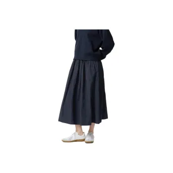 UNIQLO Casual Long Skirts Women's Navy Blue